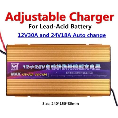 Adjustable Charger 12V 30A 24V 18A Automatic Identification Charging For Lead-acid Gel Dry Battery And Liquid Water batterry
