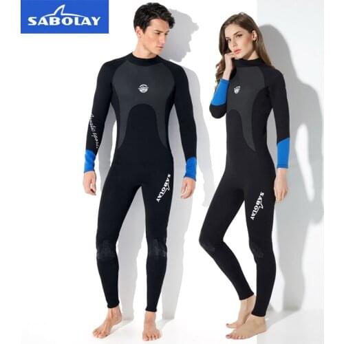 SABOLAY Professional 2MM SCR Neoprene Wetsuit High Elastic Soft Swimsuit Long Black Diving Suit Sleeve Diving Equipment Bodysuit