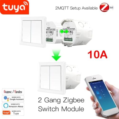 Tuya Smart Zigbee 2mqtt Smart Light Switch Zigbee+RF Module As Communication Relay Work With Smartthings Hub Alexa Echo Alice