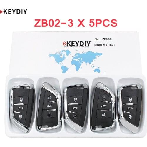 5PCS X KEYDIY Universal Smart Key ZB02-3 for KD-X2 KD900 Mini KD Car Key Remote Replacement Fit More than 2000 Models
