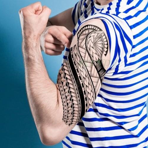 Waterproof Temporary Tattoo Sticker tribal totem geometric pattern fake tatto flash tatoo black tattoos for girl women men kid