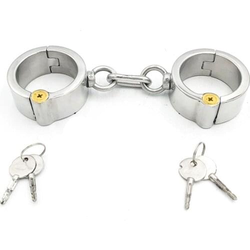 Adult Games Men Women Slave BDSM Bondage Stainless Steel Handcuffs Sex Toys For Couples Wrist Restraints Handcuffs Torture