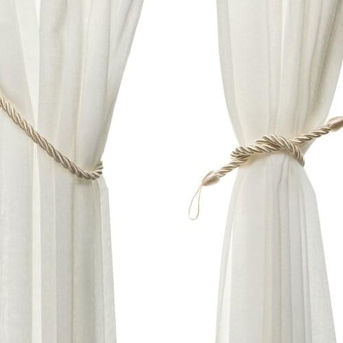 1Pc Handmade Weave Curtain Tieback Gold Curtain Holder Clip Buckle Rope Home Decoration Room Accessories Curtain Tie Backs Clamp