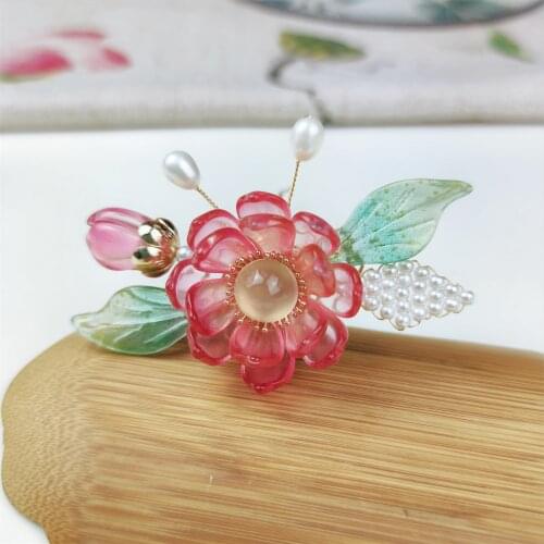 Delicate Handmade Flower Hairpins Hair Sticks Headpieces for Women Girls U Shape Hair Fork Bride Wedding Party Hair Jewelry