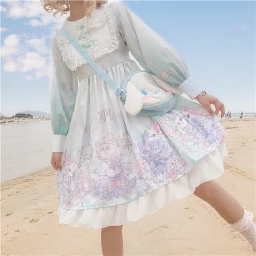 Harajuku Lolita Dress Cosplay Female Dress Japanese Soft Sister Gothic Style Star Tulle Kawaii Dress Lolita Cute Girl Dress