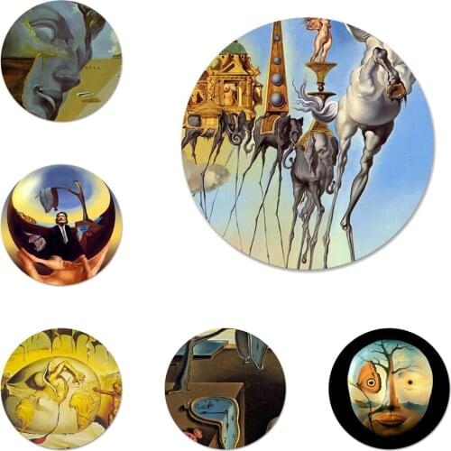 Salvador Dali Art Icons Pins Badge Decoration Brooches Metal Badges For Clothes Backpack Decoration 58mm