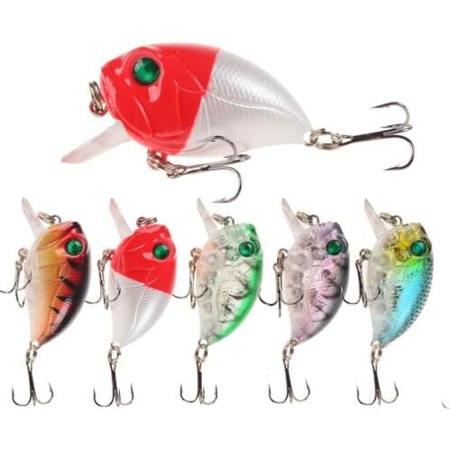 1pcs Crankbait Fishing Lure 4.5cm/8g Artificial 3D eyes Crank Hard Bait Minnow Fishing lures Wobblers Swimbait Trout Bass lures
