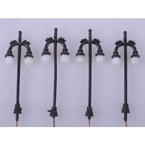 10pcs Model Street Light Miniature Model Landscape Layout Model Lamppost