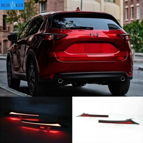 2PCS For Mazda CX-5 CX5 2017-2020 Multi-function Car LED Rear Bumper Light Rear Fog Lamp Brake Light Turn Signal Light