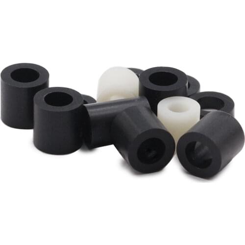 50pcs M3 M4 Black or White ABS Rround Standoff Nylon Non-Threaded Spacer Round Washer