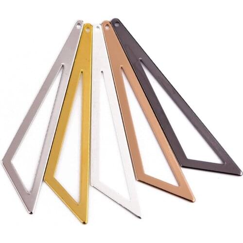 60mm hollow single-hole long triangle accessory diy handmade necklace pendant pendant
