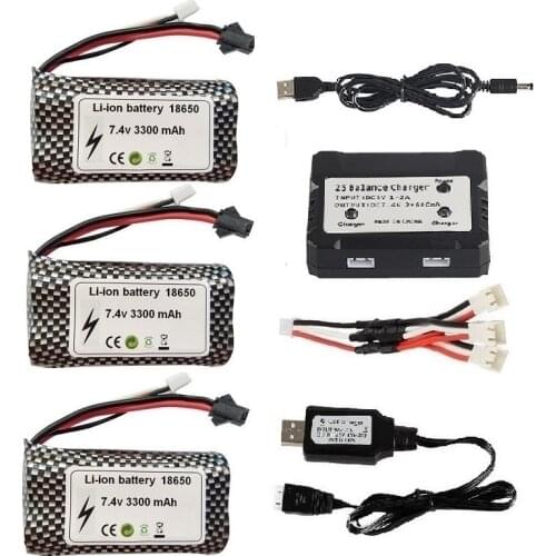 7.4V 3300mAh Lipo Battery 18650 for wltoys 18301 18302 18311 18312 104310 104311 MN99S D90 Q1 H101 Huina1592 Rc Cars Drones Boat