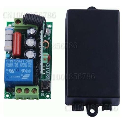AC220V 1CH 10A Remote Control Light Switch Relay Output Radio Receiver Module + Case 10pcs/lot