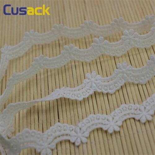 Cute MOON Shape High Quality Polyester White Lace Trims Applique 14 Yards 0.6 in Cloth Decoration Jewelry/ Clothing Accessories