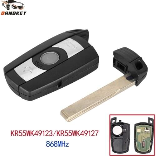 Dandkey 3 Button Fob For BMW 1 3 5 6 7 Series KR55WK49123 868MHz Brand New Blade Folding Fit Smart Remote Key Car Key key shell