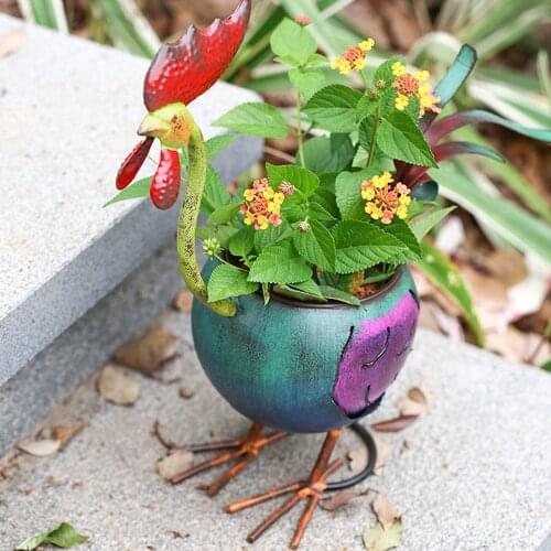 Rooster Flowerpot Gift Home Decoration Metal Multicolor Iron Rooster Home Furnishing Articles Artwork Home Decoration