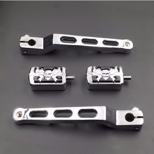 CHrome Heel Toe Gear Shifter Shift Lever + Skull wing Peg For Harley Electra Glide Softail FLST FLT FLHT Tour 1986-2012