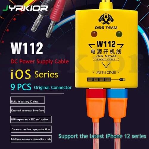 W112 Power Supply Test Cable/Boot line For iPhone 5-11 Pro 12 mini-12 Pro MAX For Android DC Power Control Current Test Cable