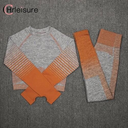 CHRLEISURE Tracksuit Women 2 Pieces Set Seamless Sexy Woman Tracksuit High Waist Leggings Sports Sets Women Tracksuits