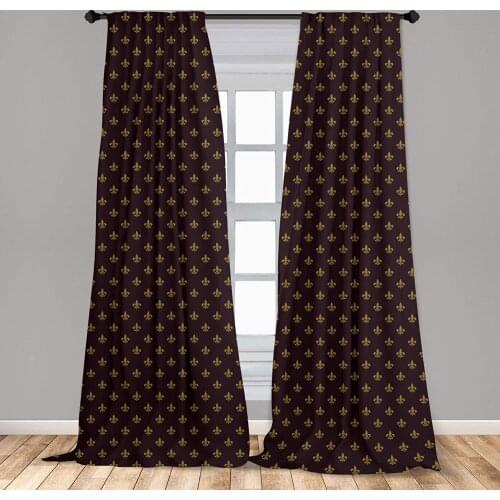 Fleur De Lis Window Curtains French European Culture Abstract Vintage Renaissance Lightweight Decorative