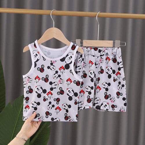 Disney Mickey mouse Summer Vest Short Sleeve shorts Cartoon Sleeveless T-shirt