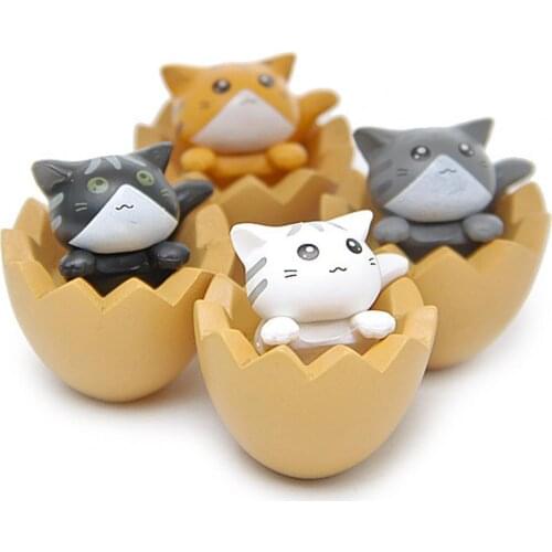 DIY micro landscape gardening Miniature Toy Exquisite Multi-use Yellow Eggshell Mini Cartoon Miniature Cat for Fans