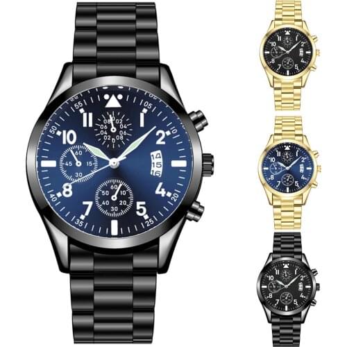 Fashion Men Round Sub Dial Calendar Display Luminous Analog Quartz Wrist Watch