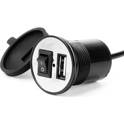 Motorcycle USB Power Outlet Waterproof Car Charger With Switch Mobile Phone Charger 12V Boat Marine Motorcycle Mobile 2021 New