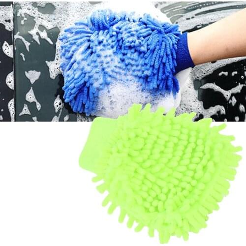 Hot Sales Cheap Ultrafine Fiber Chenille Microfiber Car Wash Glove Mitt Soft Mesh for Car Wash and Cleaning Color Random Send