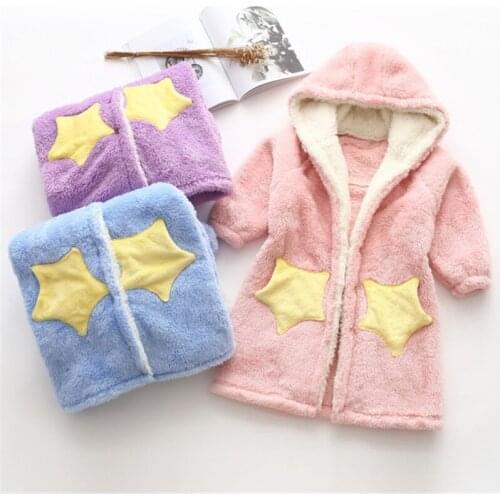 Night Gown Childrens Robe Flannel Baby Bathrobe Long Sleeve Hooded Kids Bath Robe Lovely Cartoon Animal Child Boy Girls pijamas