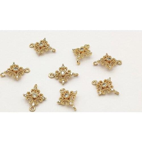 New Arrival! 17x13mm 50pcs Cubic Zirconia Connector For Handmade Necklace/Earrings make DIY Parts,Jewelry Accessories Findings