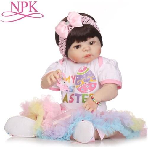 NPK silicone full body reborn dolls realistic handmade baby dolls girl fashion kids toy Waterproof Boneca Model Birthday Gifts