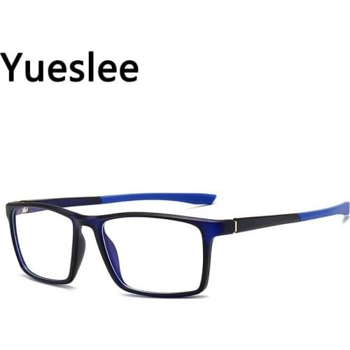 47412 Mens Glasses Tr90 Blue Light Blocking Glasses Frames Optical Computer Man Myopia Square Clear Korea Gaming Eyewear