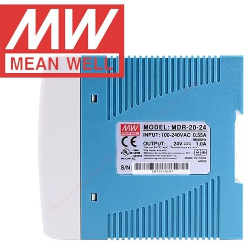 Original Mean Well MDR-20 series DC 5V 12V 15V 24V meanwell 20W Single Output Industrial DIN Rail Power Supply