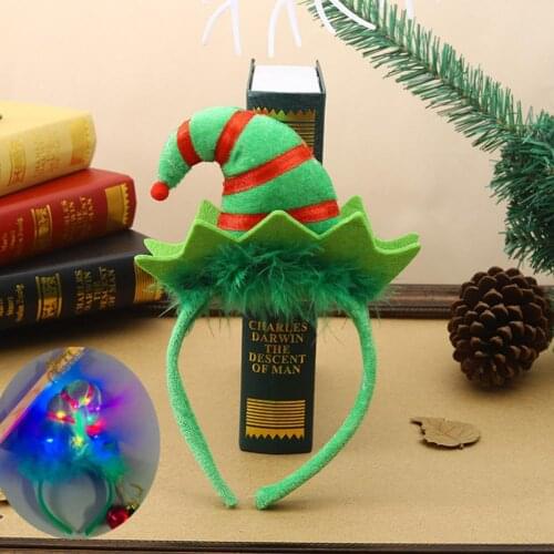 Christmas Hair Hoop Cute Christmas Santa Elf Hat Children Adult Headband Gifts Cosplay Costume for Party Christmas Decoration
