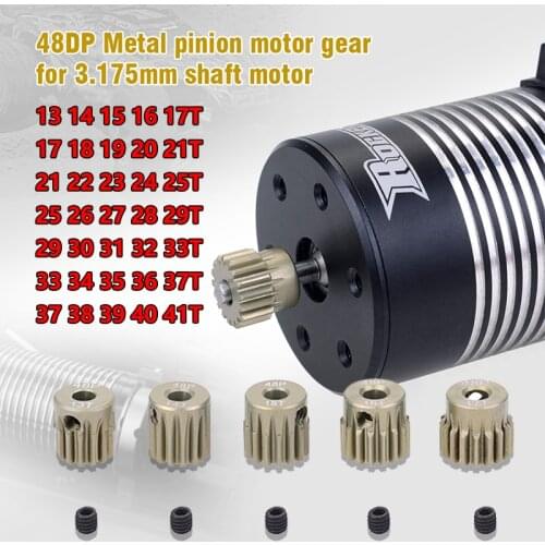 SURPASS HOBBY 5PCS 48DP 3.175mm 13T-17T/17T-21T/21T-25T/25T-29T/29T-33T/33T-37T/37T-41T Pinion Motor Gear Combo Set for 1/10 RC