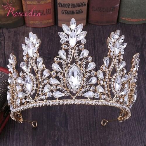 Hot Sale Wedding Hair Tiaras Shining Rhinestones Beautiful Women Hair Jewelry Bride Crown Accessories six colors RE3548