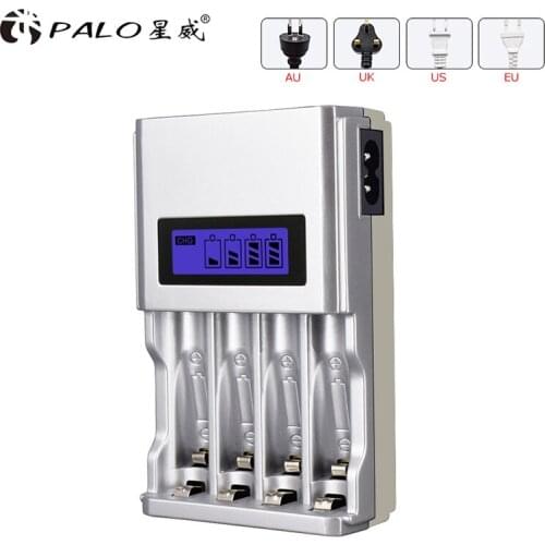 PALO Intelligent Screen Display Fast Charging AA AAA Batteria Charger Smart LCD Charge For 1.2V AA AAA Nimh Rechargeable Battery