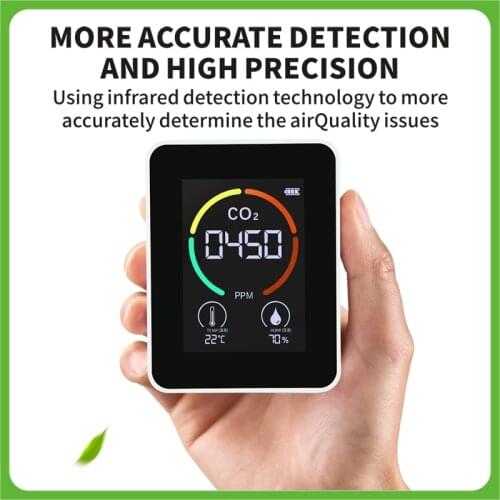 Indoor Air Quality Monitor Lcd Digital Co2 Air Quality Meters Real Detect CO2 Semiconductor Sensor Air Carbon Dioxide Detector