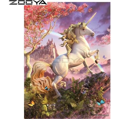 ZOOYA Diamond Embroidery DIY Diamond Painting Tree Butterfly Unicorn Diamond Painting Cross Stitch Rhinestone Decoration BK60