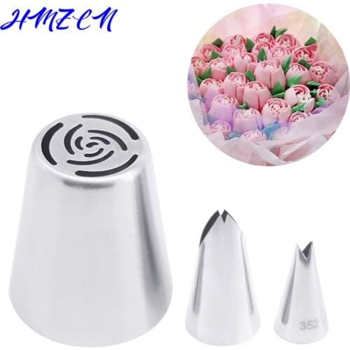 1/2PCS Leaf Stainless Steel Russian Tulip Icing Piping Nozzle Cake Decoration Cream Tips DIY Cake Bakeware Tool Rose Flower