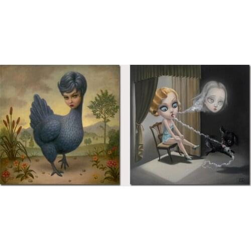 Mark Ryden peck magda 1 Panel Abstract Wall Art Oil Painting Poster Canvas Painting Print Pictures for Living Room Home Decor