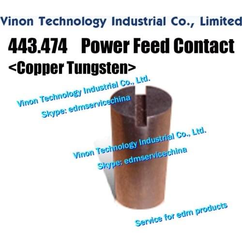 Agie 443.474.2 Power Feed Contact (Copper tungsten type) Ø12x30Hmm for Classic,Evolution series. AGIE EDM 590443474, 443474