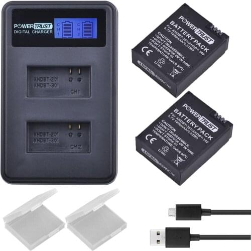 2x 1600mAh AHDBT-301 AHDBT301 AHDBT 301 Battery for GoPro Hero3 Li-ion Camera Battery + LCD USB Dual Charger for Gopro Hero 3/3