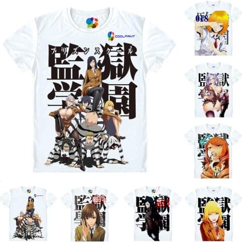 Coolprint Anime Shirt Prison School T-Shirts Multi-style Short Sleeve Meiko Shiraki Hana Midorikawa Cosplay Motivs Hentai Shirts