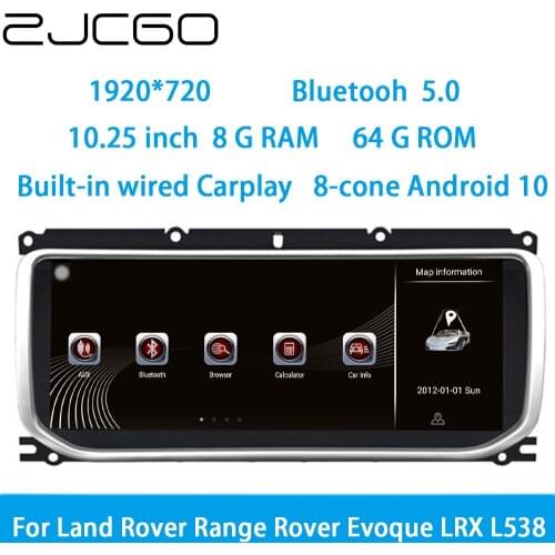ZJCGO Car Multimedia Player Stereo GPS DVD Radio Navigation Android Screen System for Land Rover Range Rover Evoque LRX L538