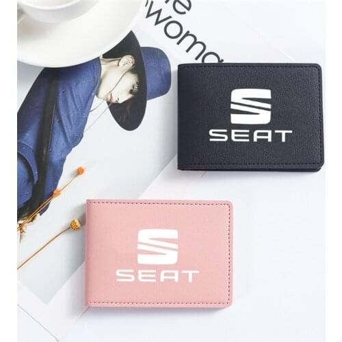 Car Styling Auto Bag Card Package Driver License stickers Genuine Leather wallet For seat ibiza 6l ateca altea leon mk2 leon fr