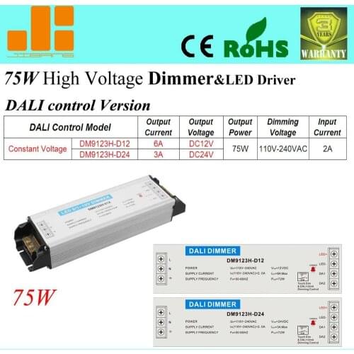 Free shipping new channel 2014 High Voltage Dali LED dimmer , dali dimmer,dimming driver,1CH,AC110-220V ,DM9123H-D12(75W)