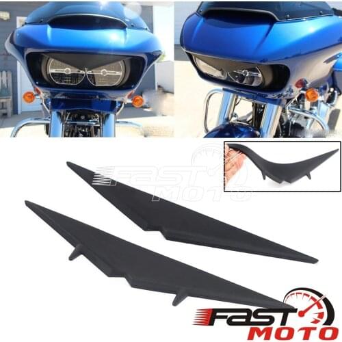 Olecranon Style Headlight Sticker Decorative Eyebrow Eyelid Visor Trim Upper Tip Accent for Harley Road Glide CVO FLTR FLTRK FLT