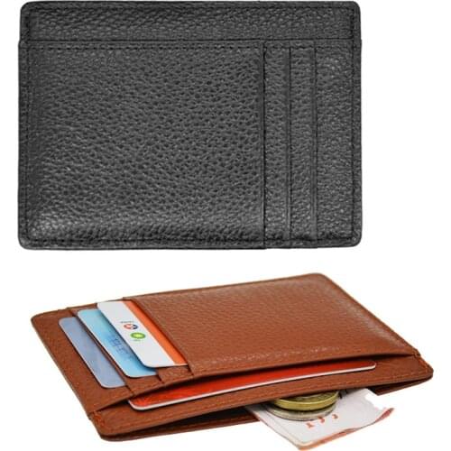 100% Cowhide Genuine Leather Wide Plus Long Card Holder Litchy Grain 9 Slots Money Pocket Slim Card Case Custom NAME LOGO